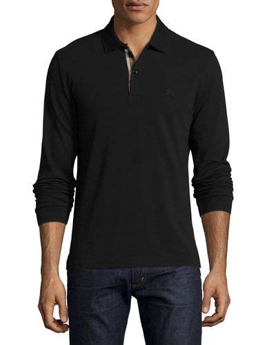 burberry long-sleeve oxford polo shirt black 195.00 reviews|burberry signatures for men.